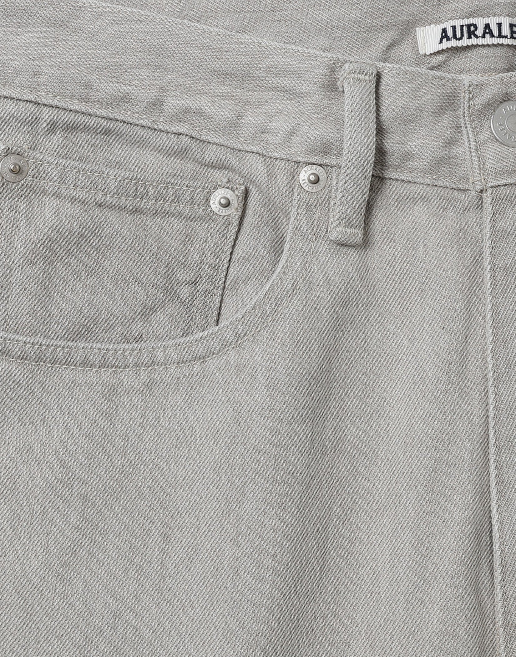 Auralee - ALPACA WOOL SILK TWEED SLACKS (GRAY BROWN HAIRLINE